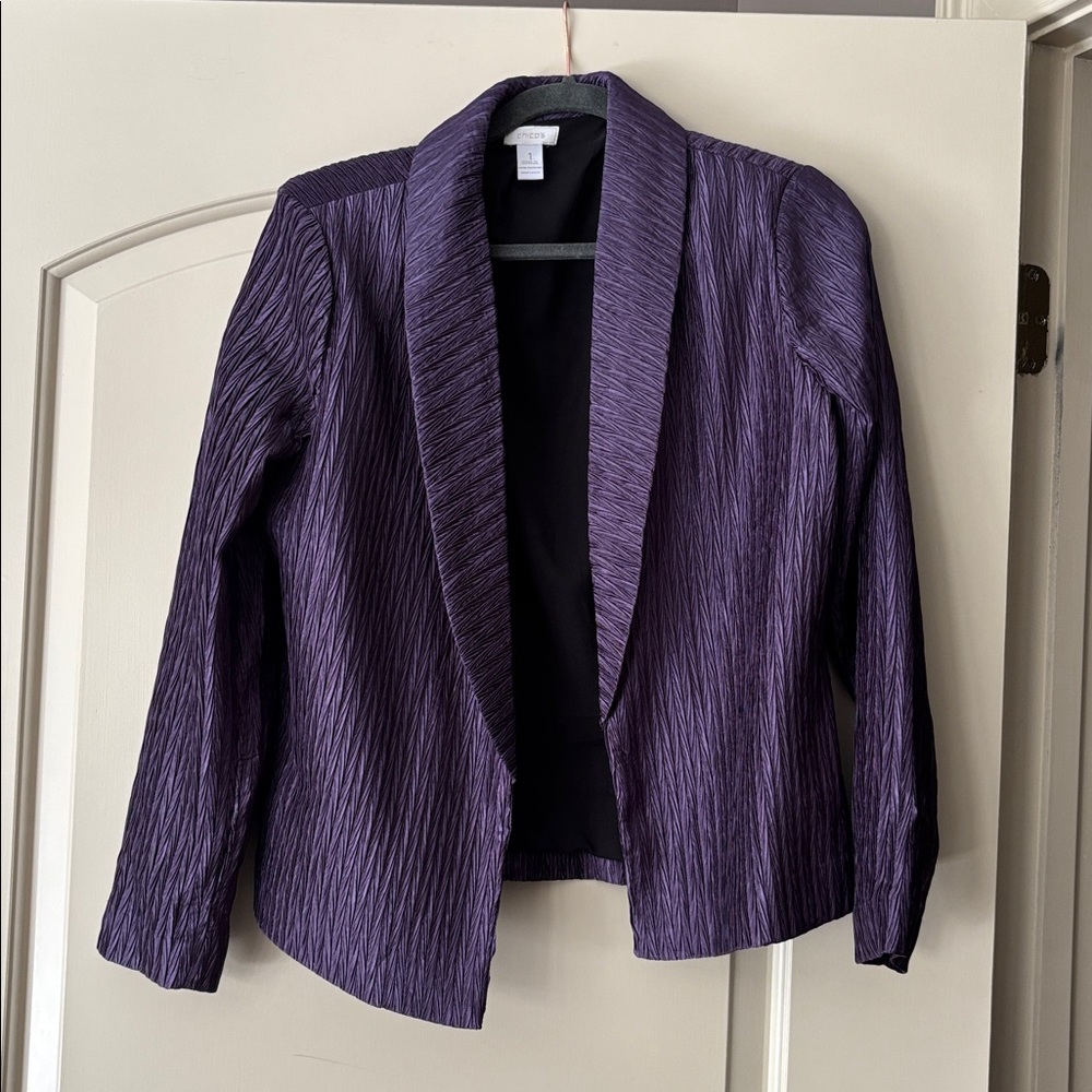 Chico's Rich Purple Textured Blazer